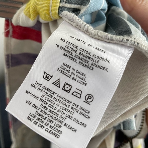 Anthropologie Shorts Anthropologie Rainbow Stripe Chino Shorts white purple - Picture 10 of 10